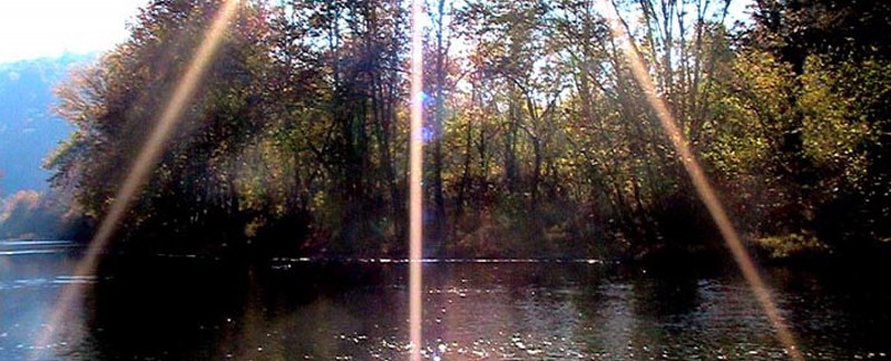 Sunburst Over River