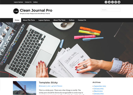 Clean Journal Pro Theme Screenshot