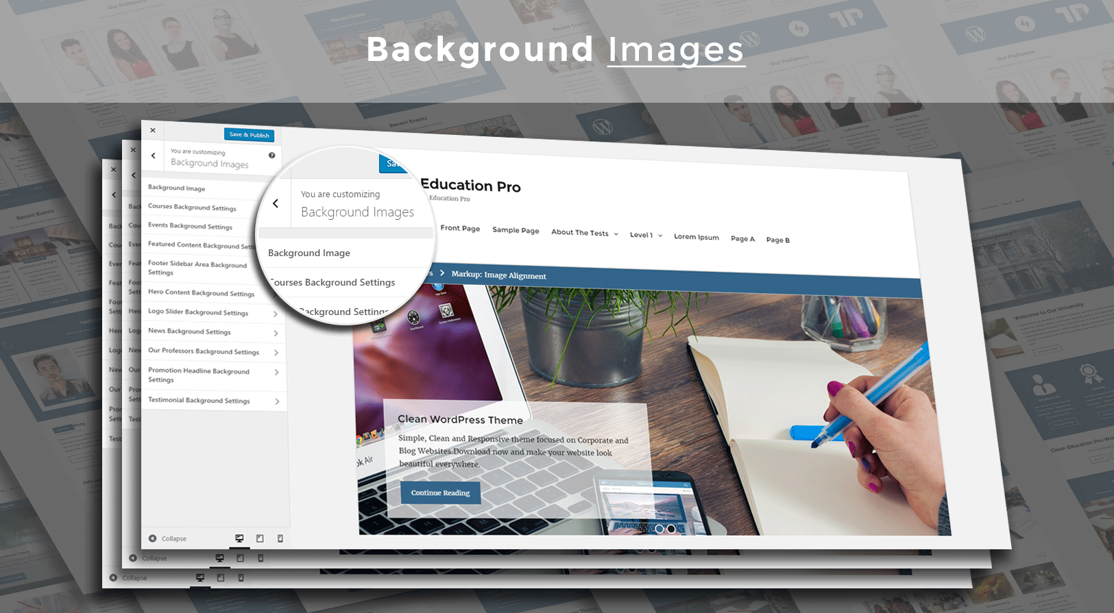 Clean Education Pro - Education WordPress theme - Background Image Options Screenshot