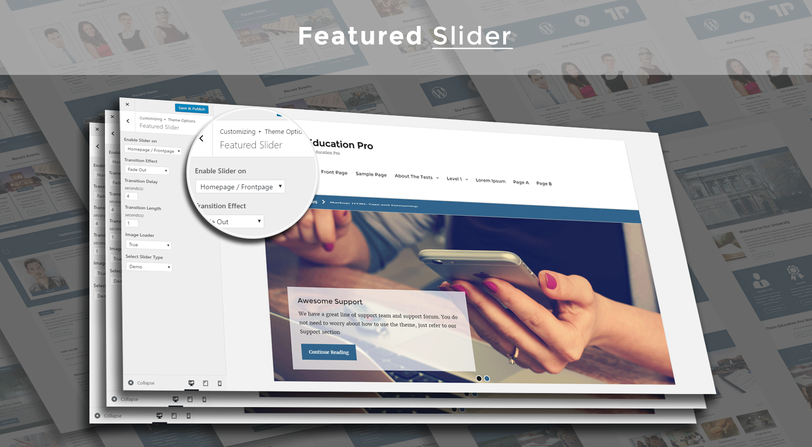 Clean Education Pro - Education WordPress theme - Featured Slider Screenshot