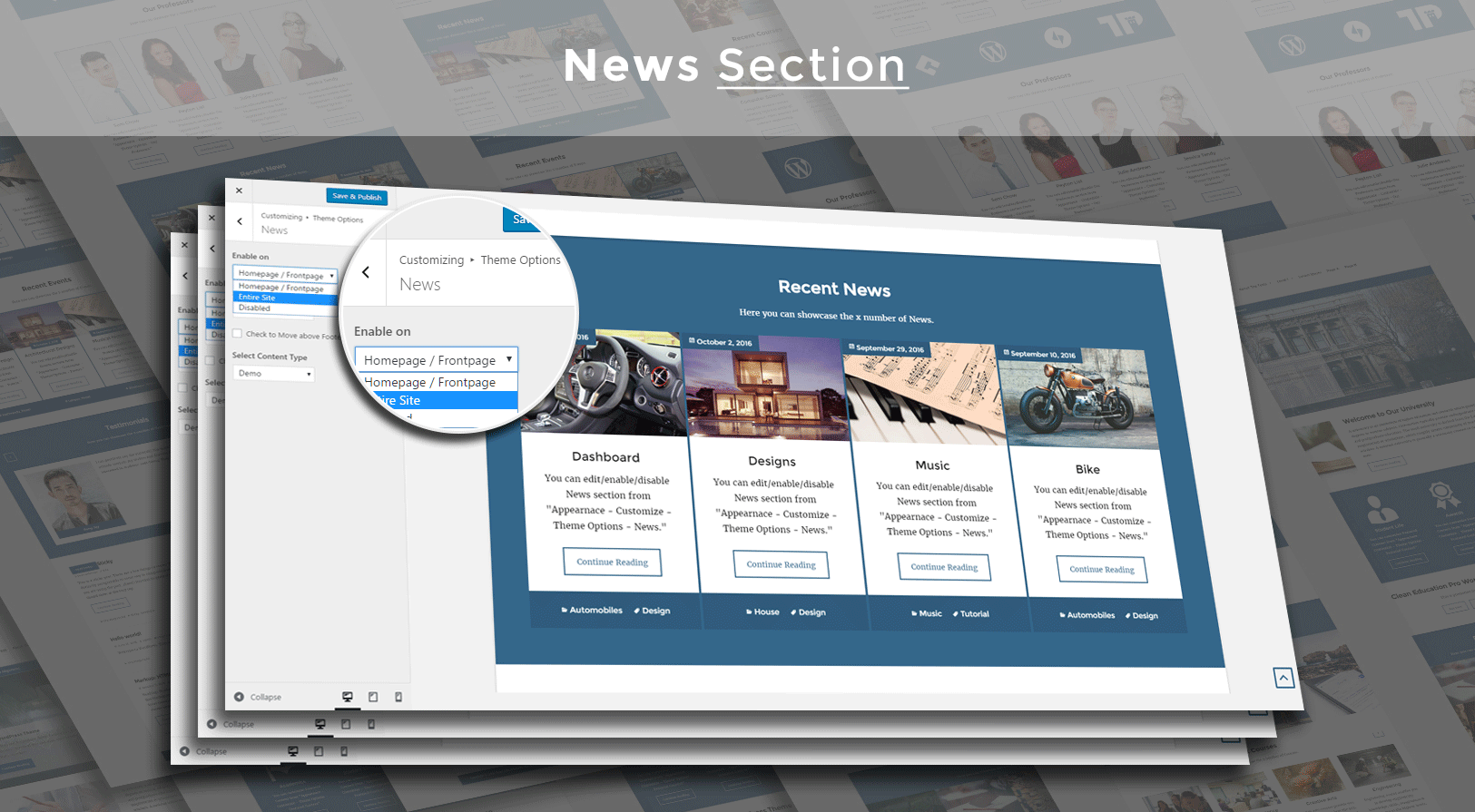 News Section Layout Screenshot