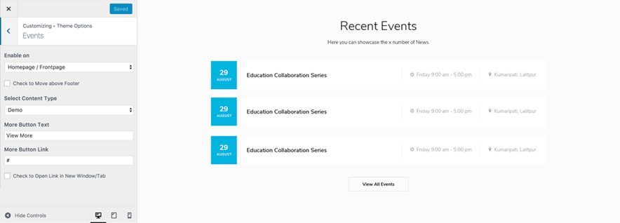 Higher Education Pro - Education WordPress theme - Event Design Screenshot