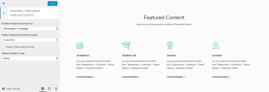 Higher Education Pro - Education WordPress theme - Featured Content Design Screenshot