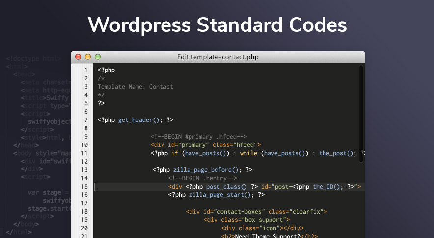 WordPress Standard Codes