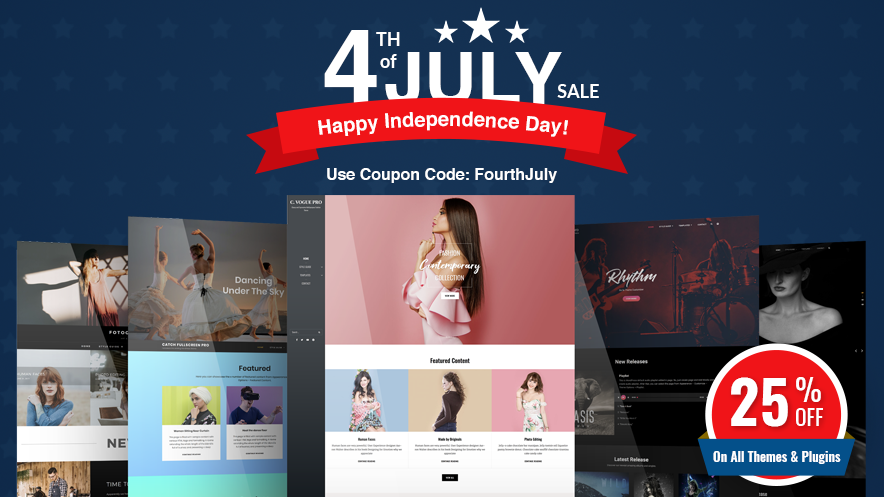 Fourth of July Sales at Catch Themes