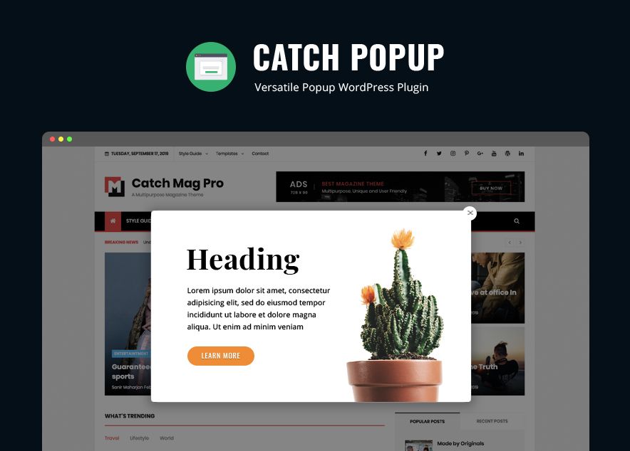 Catch Popup - New WordPress Plugin Launched on Catch Themes 7th Anniversary