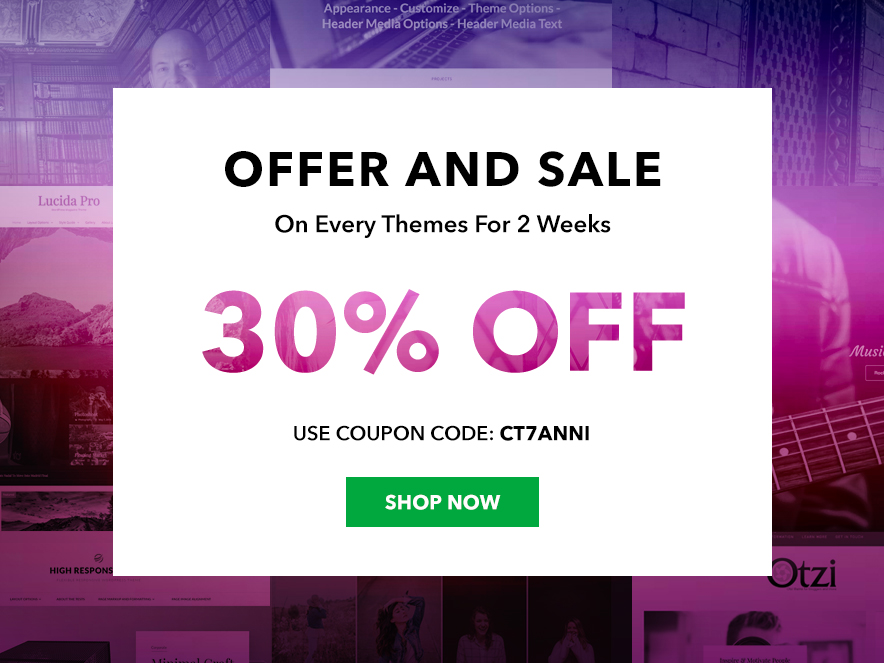 Catch Themes 7th Anniversary Sale Coupon