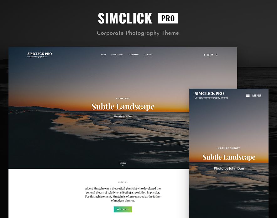 SimClick Pro – A Premium Photography WordPress Theme Main Screenshot