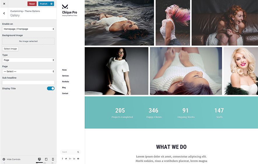 Featured Gallery Module in Chique Pro Premium Fashion WordPress Theme