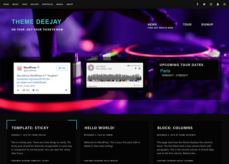 Deejay - 10+ Best Free Music WordPress Themes