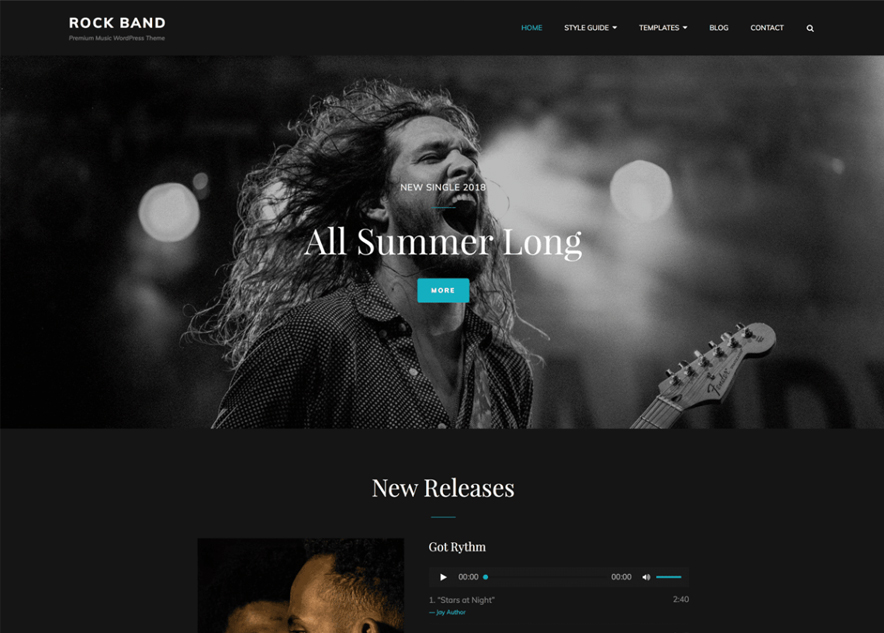 Rock Band - 10+ Best Free Music WordPress Themes