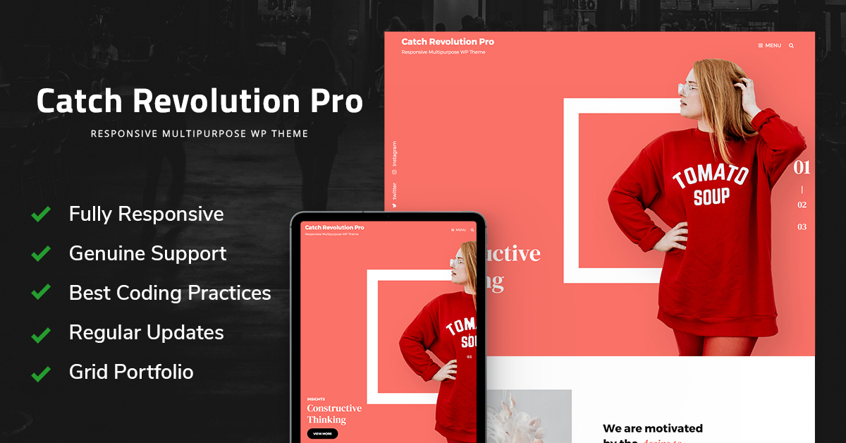 Catch Revolution Pro is a premium multipurpose WordPress theme