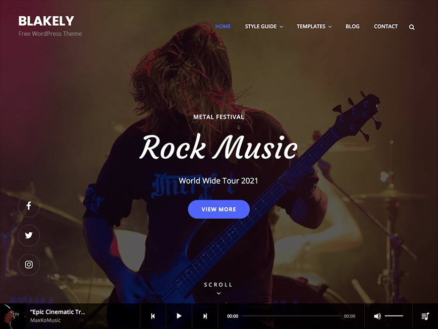 Blakely -Best Free Music WordPress Themes 2022 