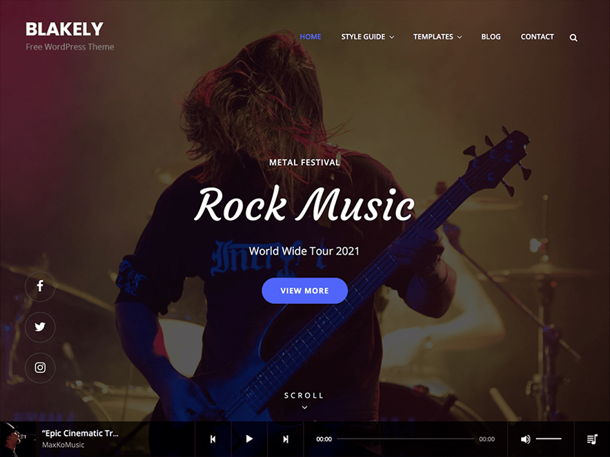 Blakely -Best Free Music WordPress Themes 2024