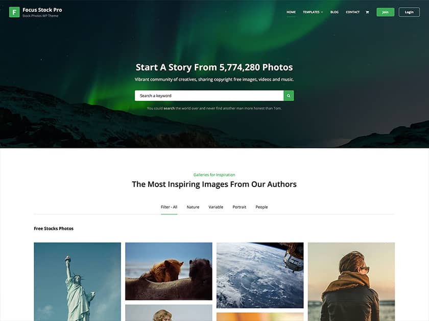 Focus Stock Pro Our Top 10+ Free and Premium Photography WordPress Themes Collection 2022 