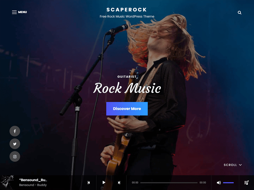 ScapeRock Best Free Music WordPress Themes 2024