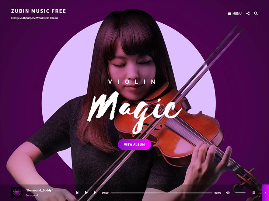 Zubin Music Best Free Music WordPress Themes 2024