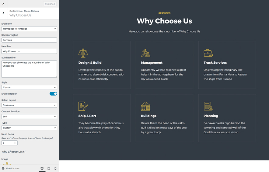 Why Choose Us section in Chique Pro v1.5