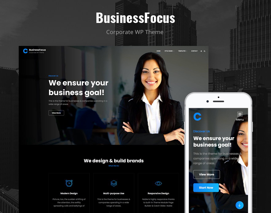 BusinessFocus - A Responsive Business WordPress Theme Main image