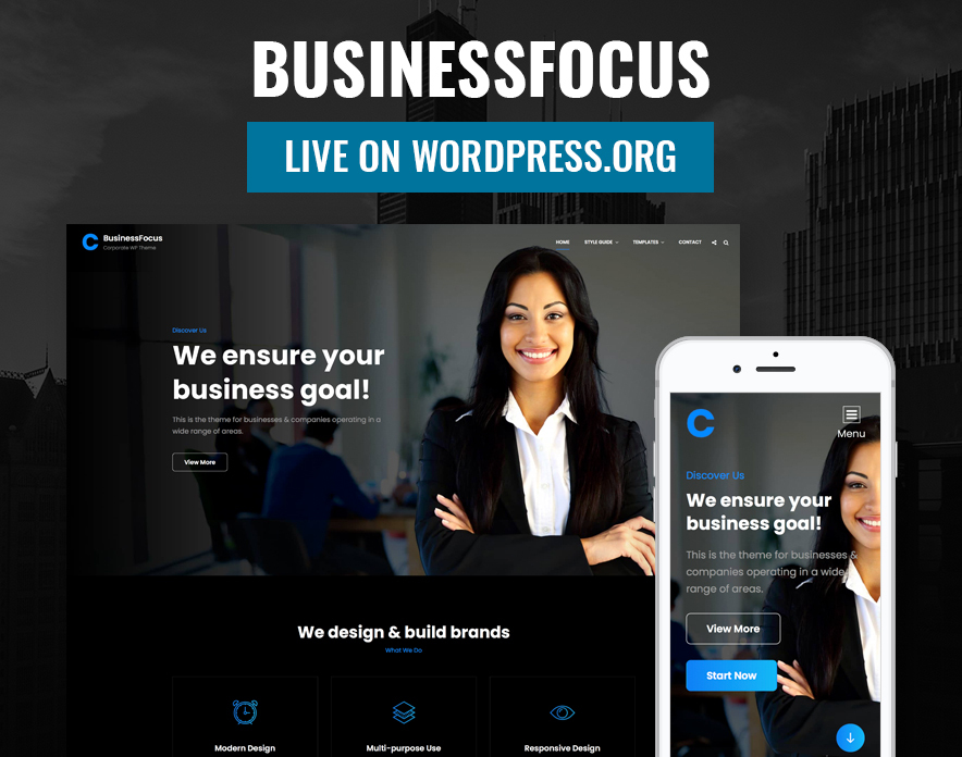 BusinessFocus, business wordpress theme live on WordPress.org thumbnail main