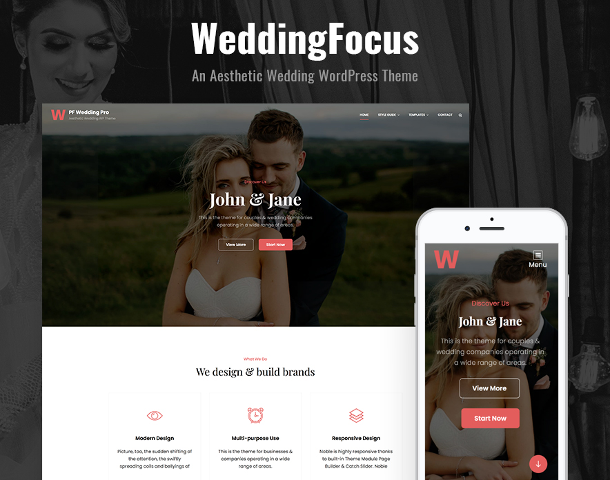 Our Latest Addition WeddingFocus – An Aesthetic Wedding WordPress Theme main image