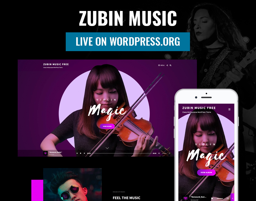 Zubin Music is live on WordPress.org main image