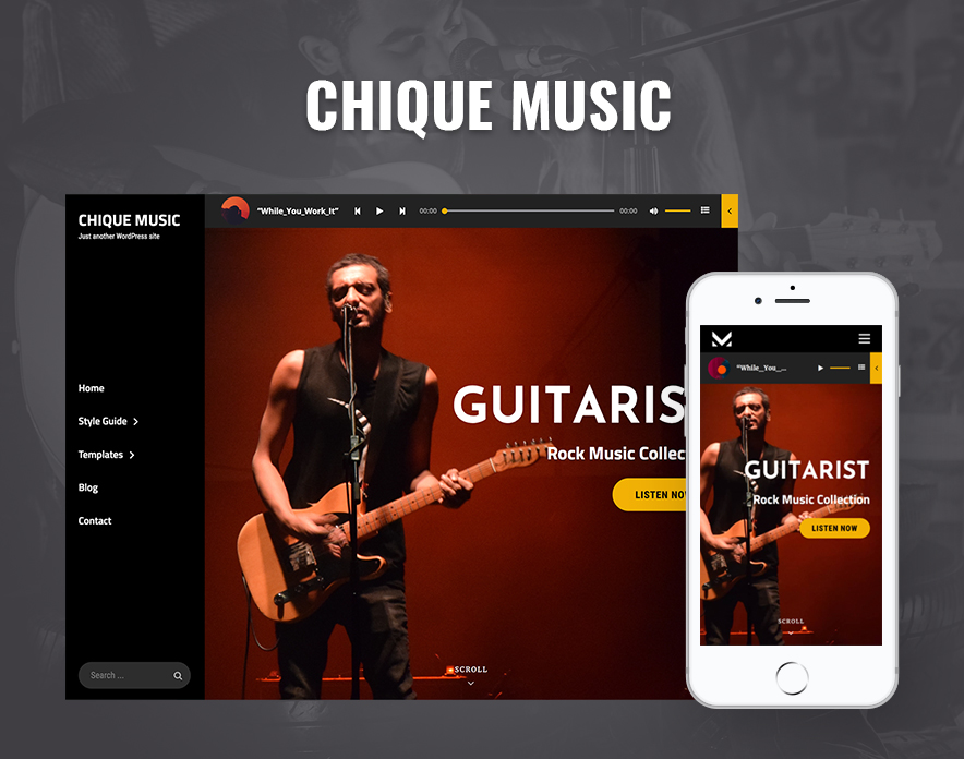 Chique Music - A Dark Music WordPress Theme main image