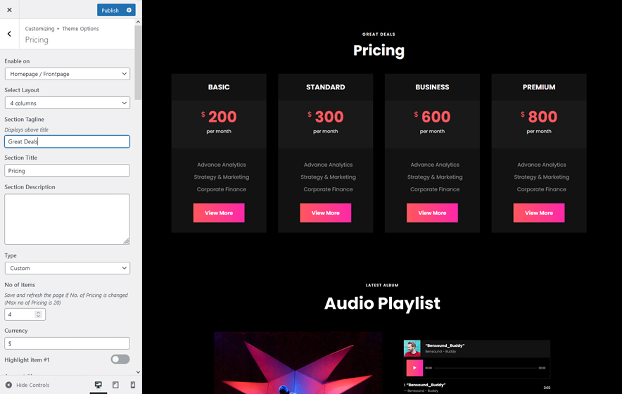 Pricing Section in in ScapeShot Pro 2.0