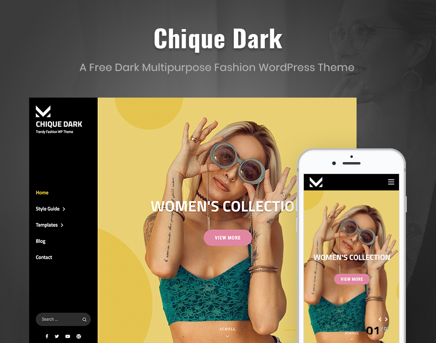 Chique Dark - Dark Music WordPress Theme main image