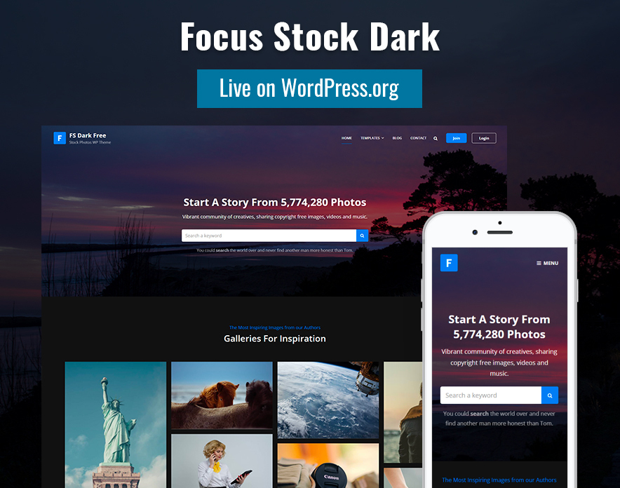 Our Focus Stock Dark Theme is Now Live on WordPress.org main image