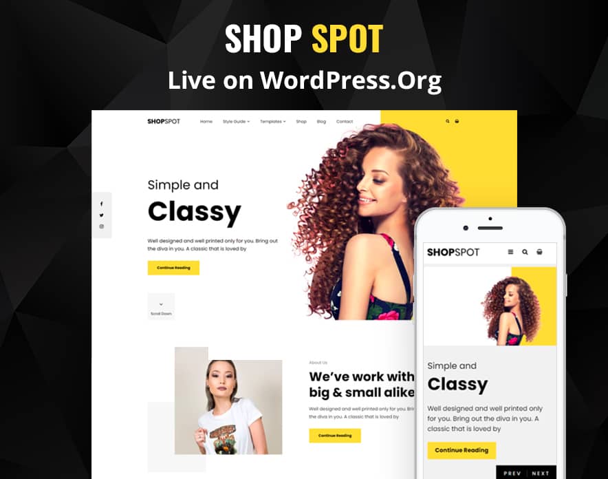 Our Shop Spot Theme is now Live on WordPress.org main image