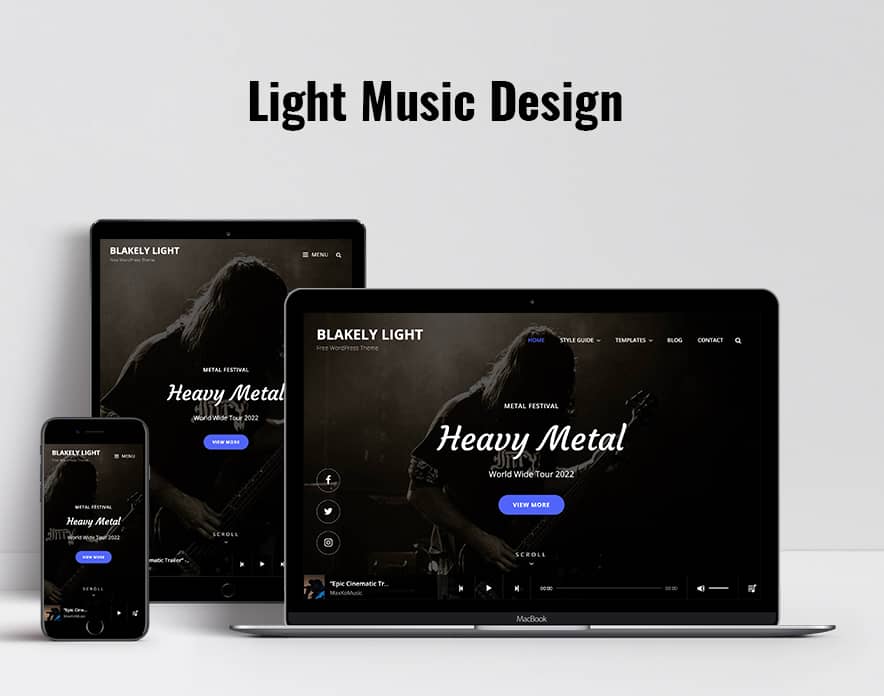 Light Color Scheme in Blakely Light - Light Music WordPress theme