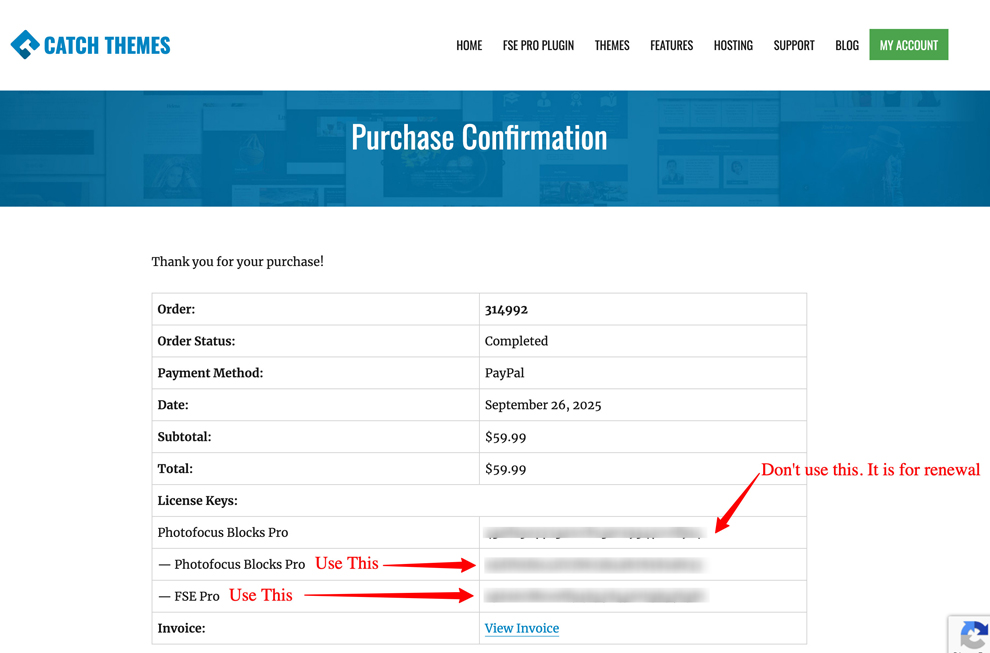 Purchase Confirmation