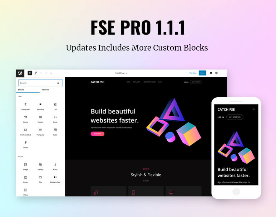 FSE Pro 1.1.1 Updates Includes More Custom Blocks