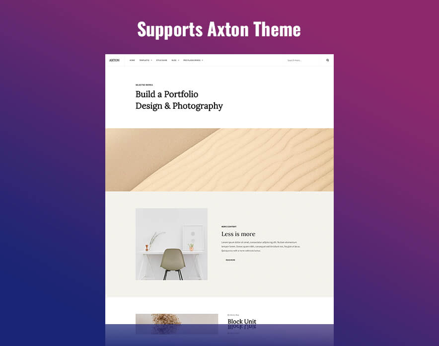 Supports Axton Theme