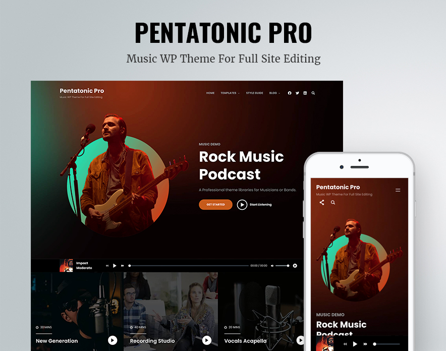 Pentatonic Pro - Music WordPress Block Theme for Full Site Editing