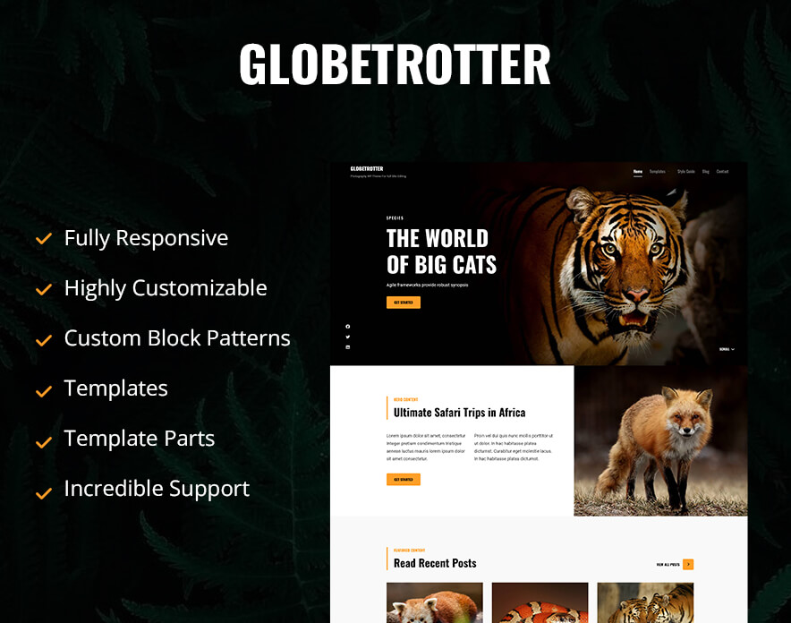 Globetrotter Theme Now Live on WordPress.org Features