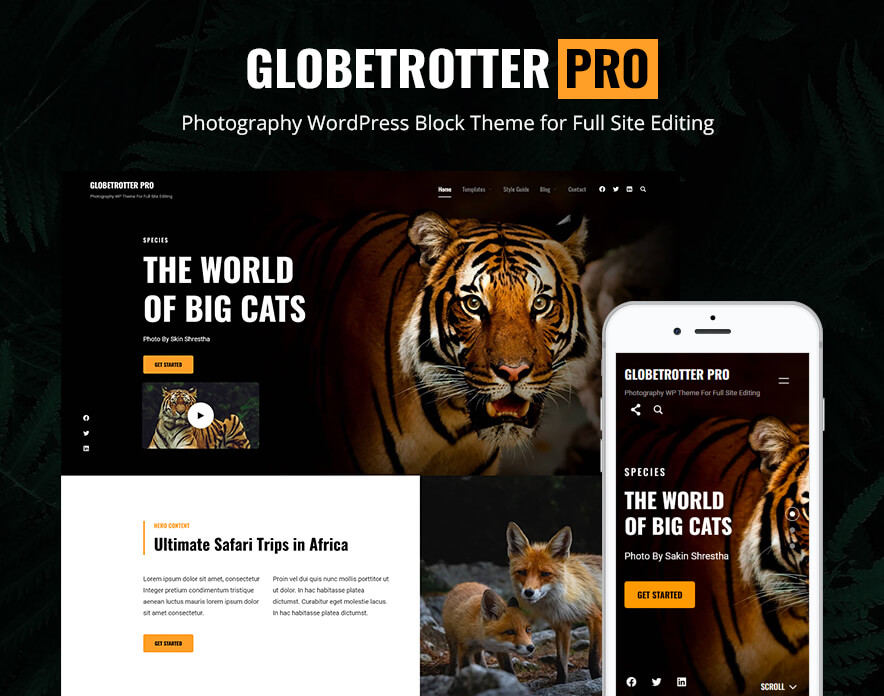 Globetrotter Pro - Photography WordPress Block Theme For Full Site Editing Main Image