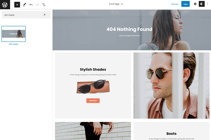 Shoplaza Pro - eCommerce WordPress Block Theme For Full Site Editing 404 Header