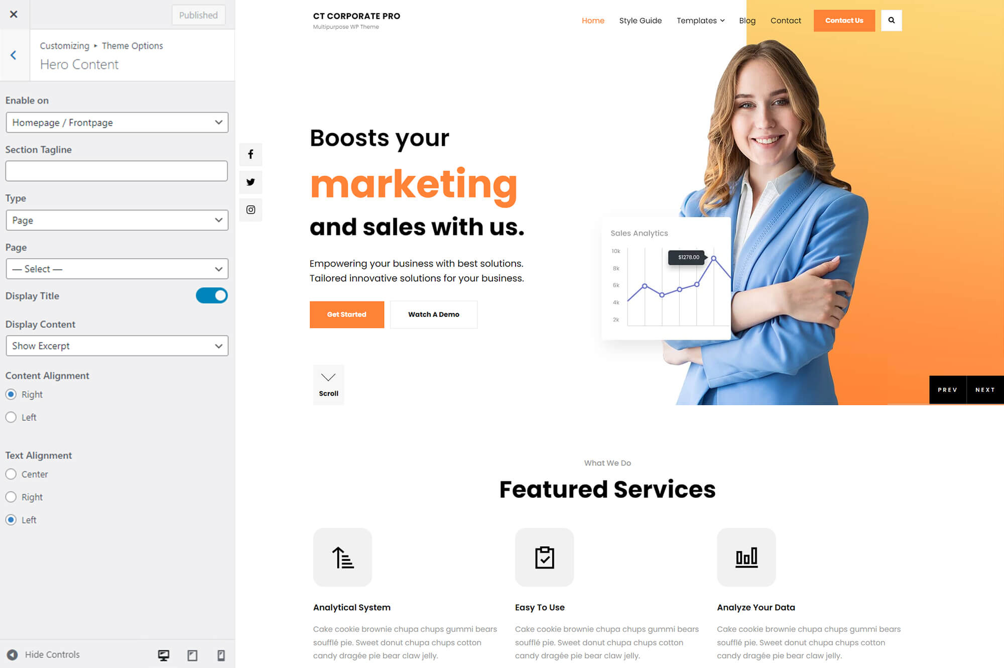 Catch Corporate -Corporate WordPress Theme Hero Content