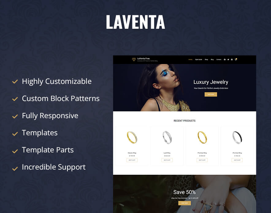 LaVenta Live on WordPress.org Features