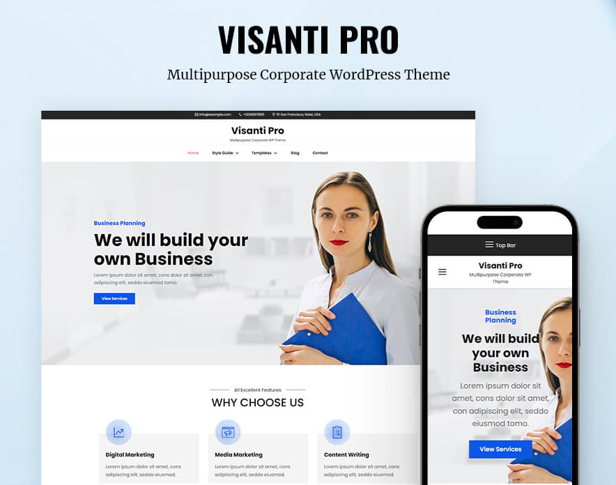 Visanti Pro - Multipurpose Corporate WordPress Theme Main