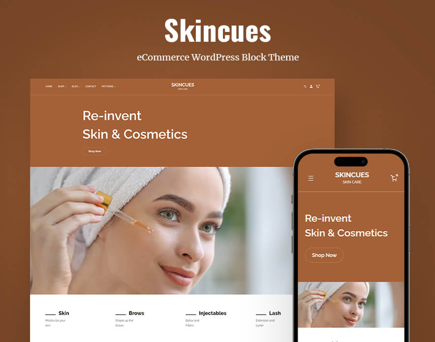Skincues - Health and Beauty WordPress eCommerce Block Theme Main Image