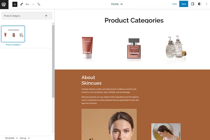 Skincues - eCommerce WordPress Block Theme Product Category