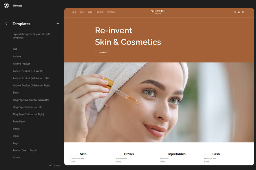 Skincues - eCommerce WordPress Block Theme Templates