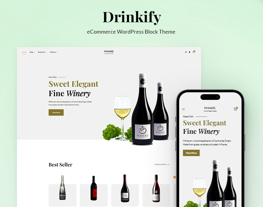 Drinkify - eCommerce WordPress Block Theme Main