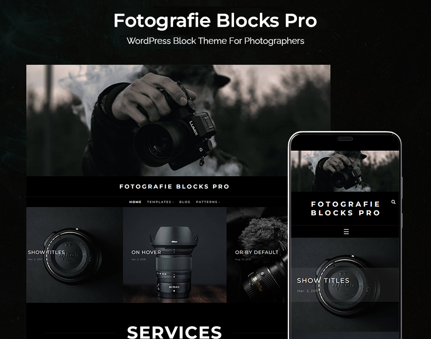 Fotografie WordPress Block theme for Photographers