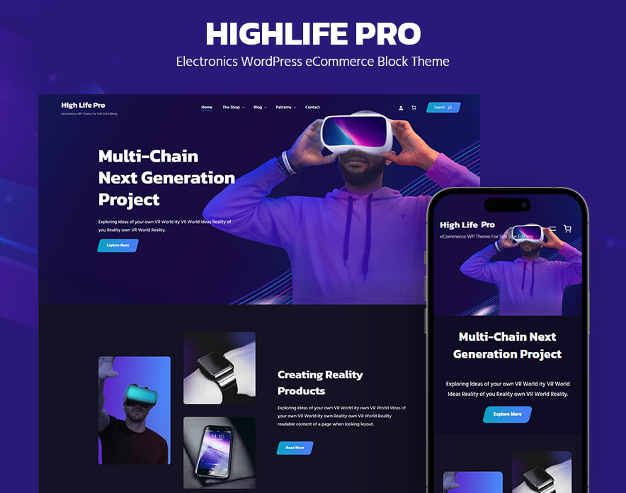 High Life Pro - Electronics WordPress eCommerce Block Theme Main
