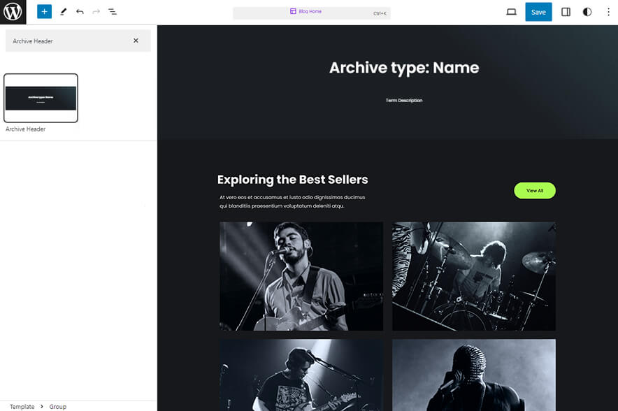 Warble Pro - Archive Header