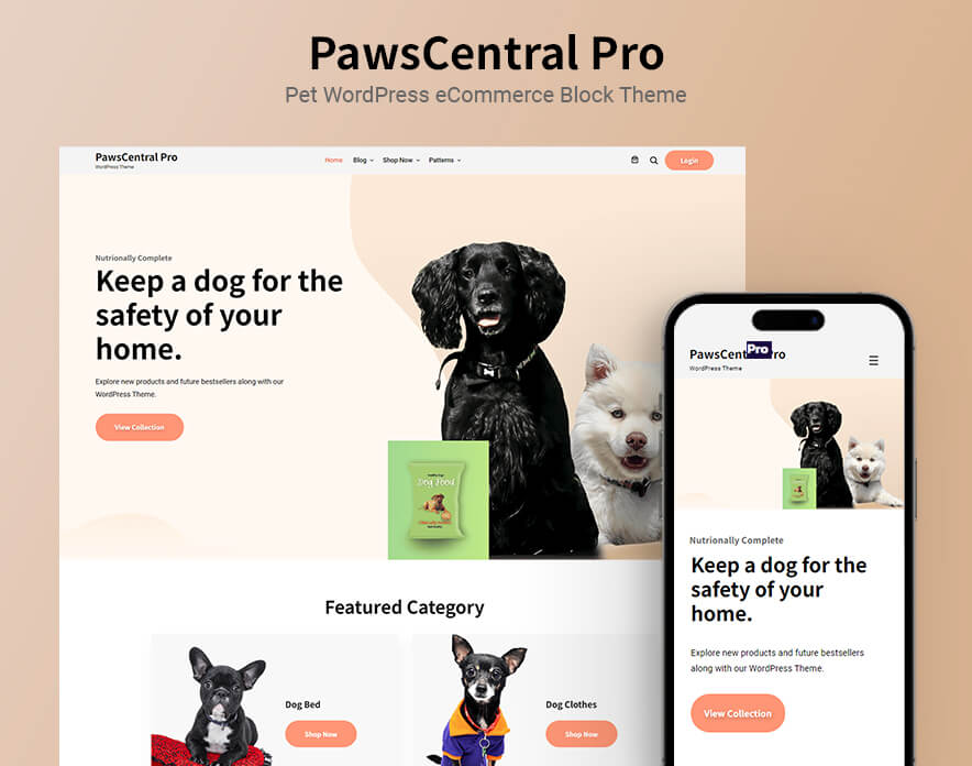 PawsCentral Pro - Pet WordPress eCommerce Block Theme Main